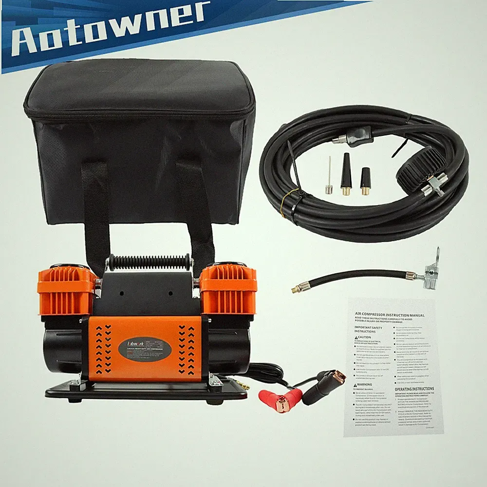 For Truck Tire RV Heavy Duty Dual Cylinder 12V Portable Tire Inflator Heavy Duty
