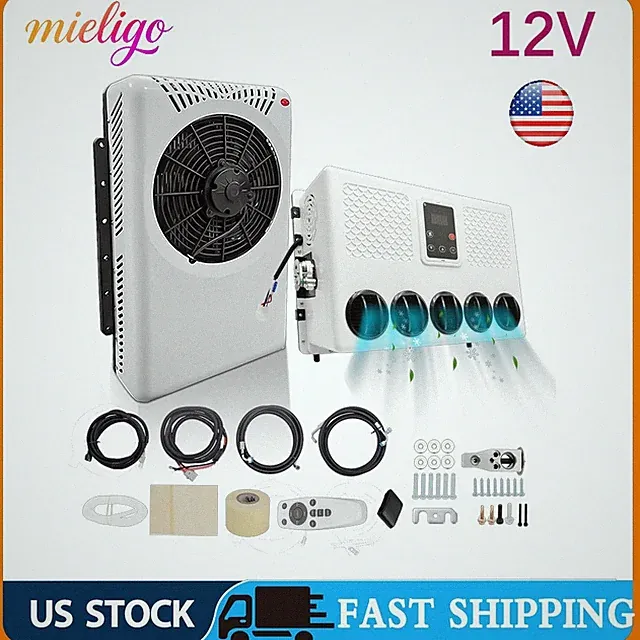 Mieligo 12V Split Air Conditioner Electric A/C Set For Auto Caravan RV Truck Cab