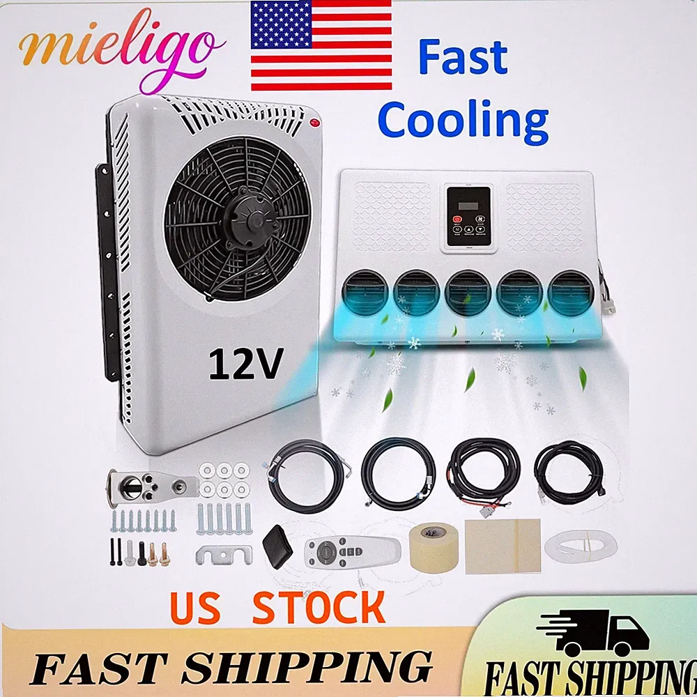 Mieligo 12V Split Air Conditioner Electric A/C Set For Caravan RV US Stock