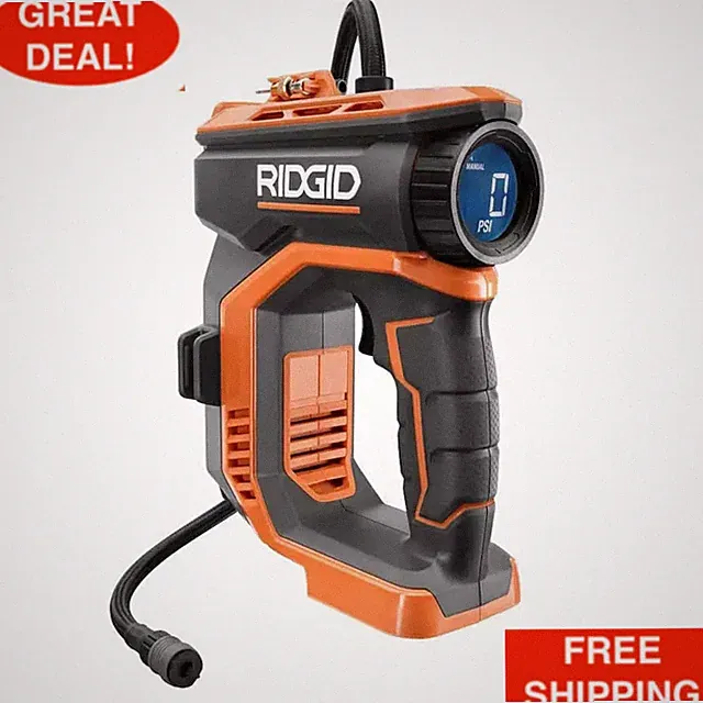RIDGID 18V Cordless Digital Inflator (Tool Only) Car Tires Truck RV