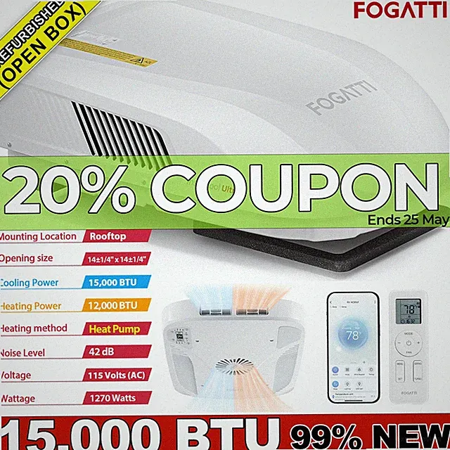 RV Air Conditioner 15000BTU Heat Pump Non-Ducted Rooftop AC Unit Heating+Cooling