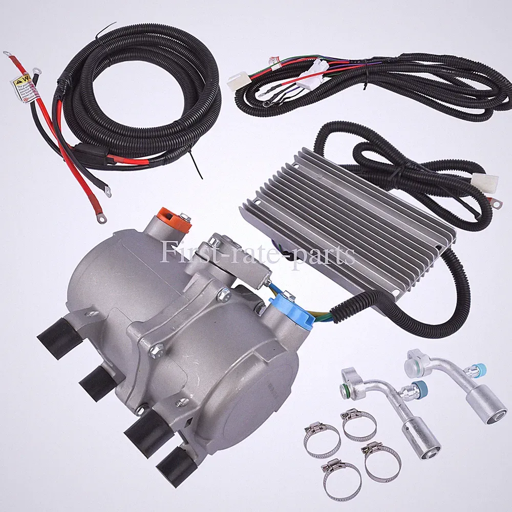 Universal Auto 12V Electric Semi-closed Horizontal Scroll A/C Compressor Kit